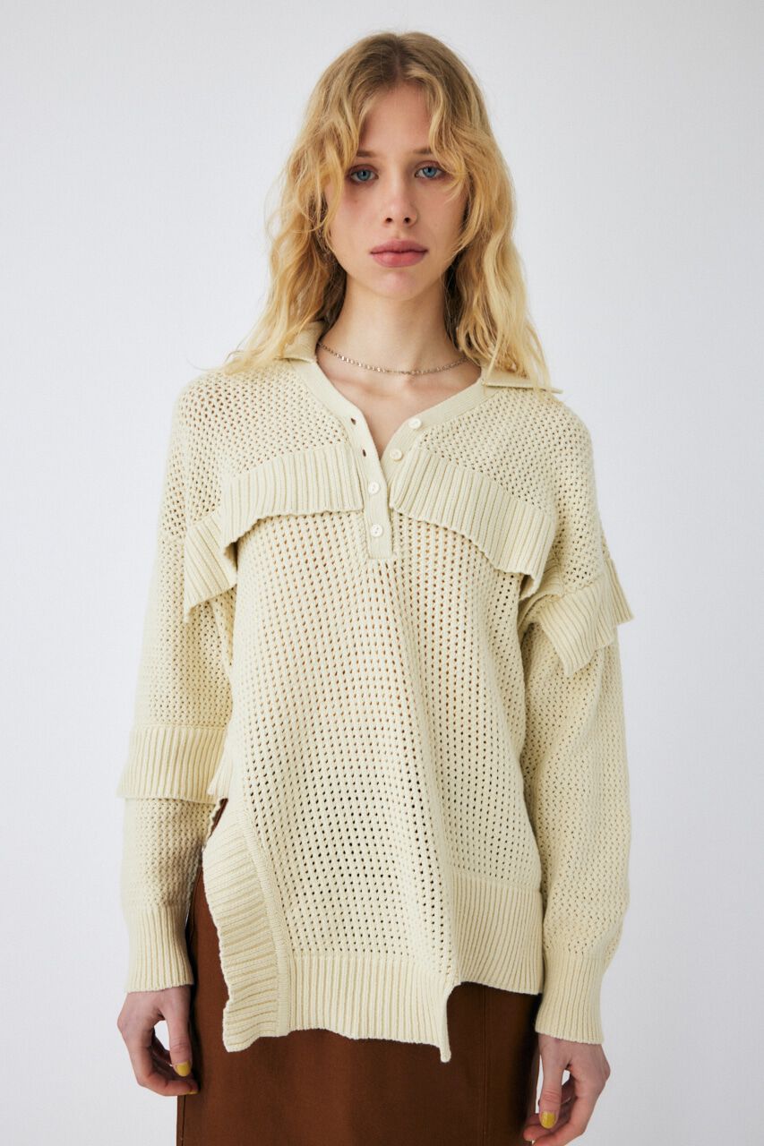 MOUSSY「MESH LOOSE KNIT トップス」|ニット・セーター|