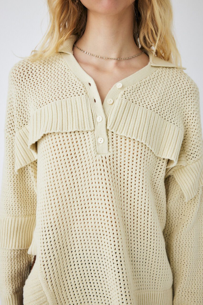 MOUSSY「MESH LOOSE KNIT トップス」|ニット・セーター|