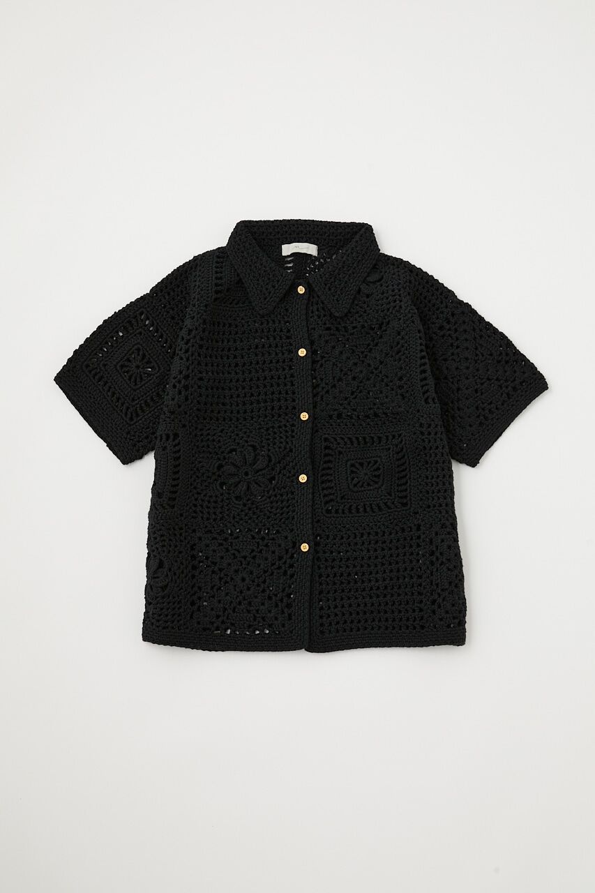 MOUSSY「CROCHET シャツ」|シャツ・ブラウス|BLK