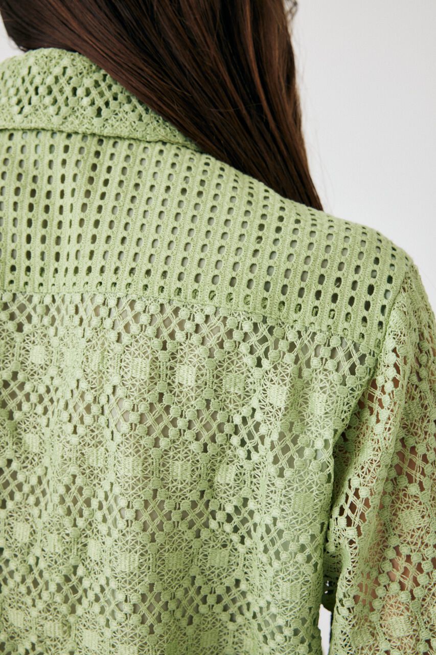 MOUSSY「GEOMETRIC LACE CROP シャツ」|シャツ・ブラウス|