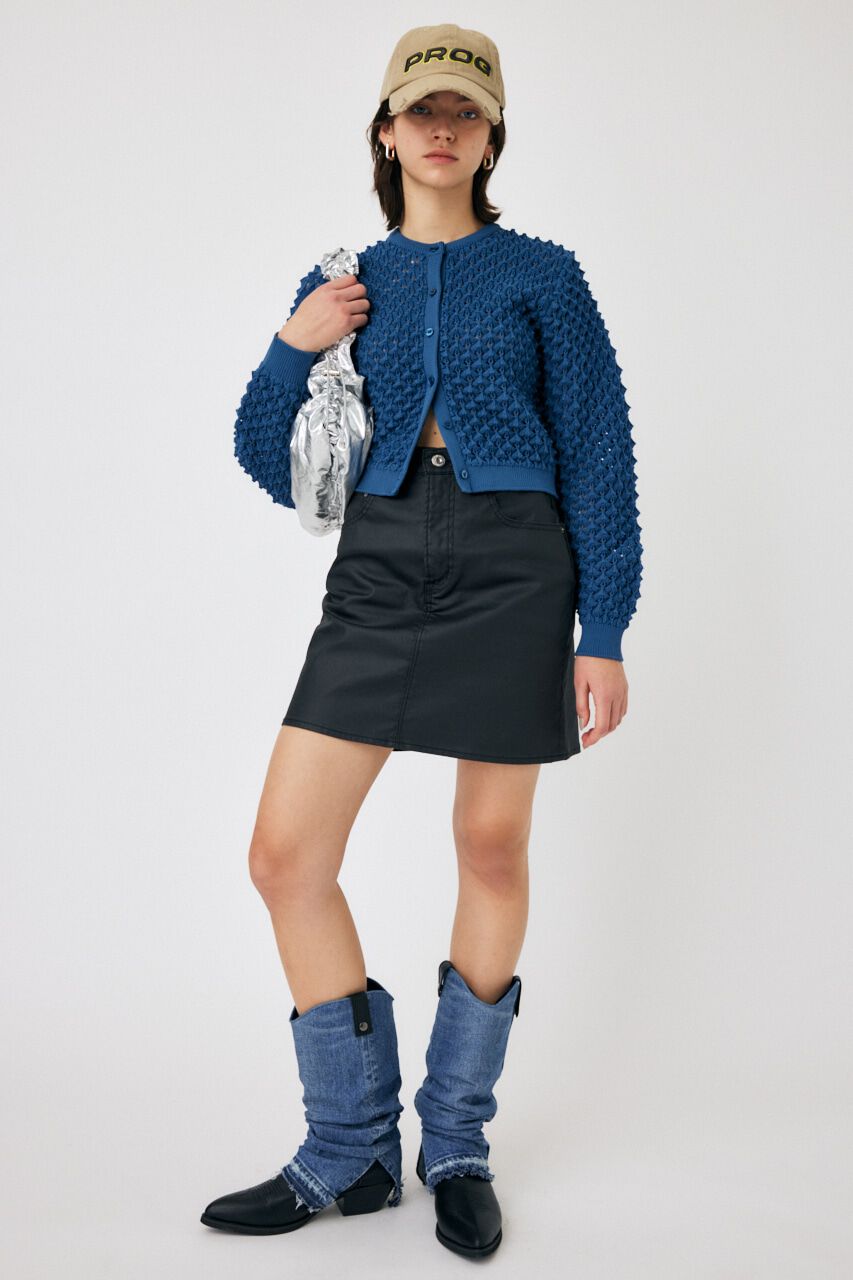 MOUSSY「PEAK STITCH KNIT カーディガン」|ニット・セーター|BLU