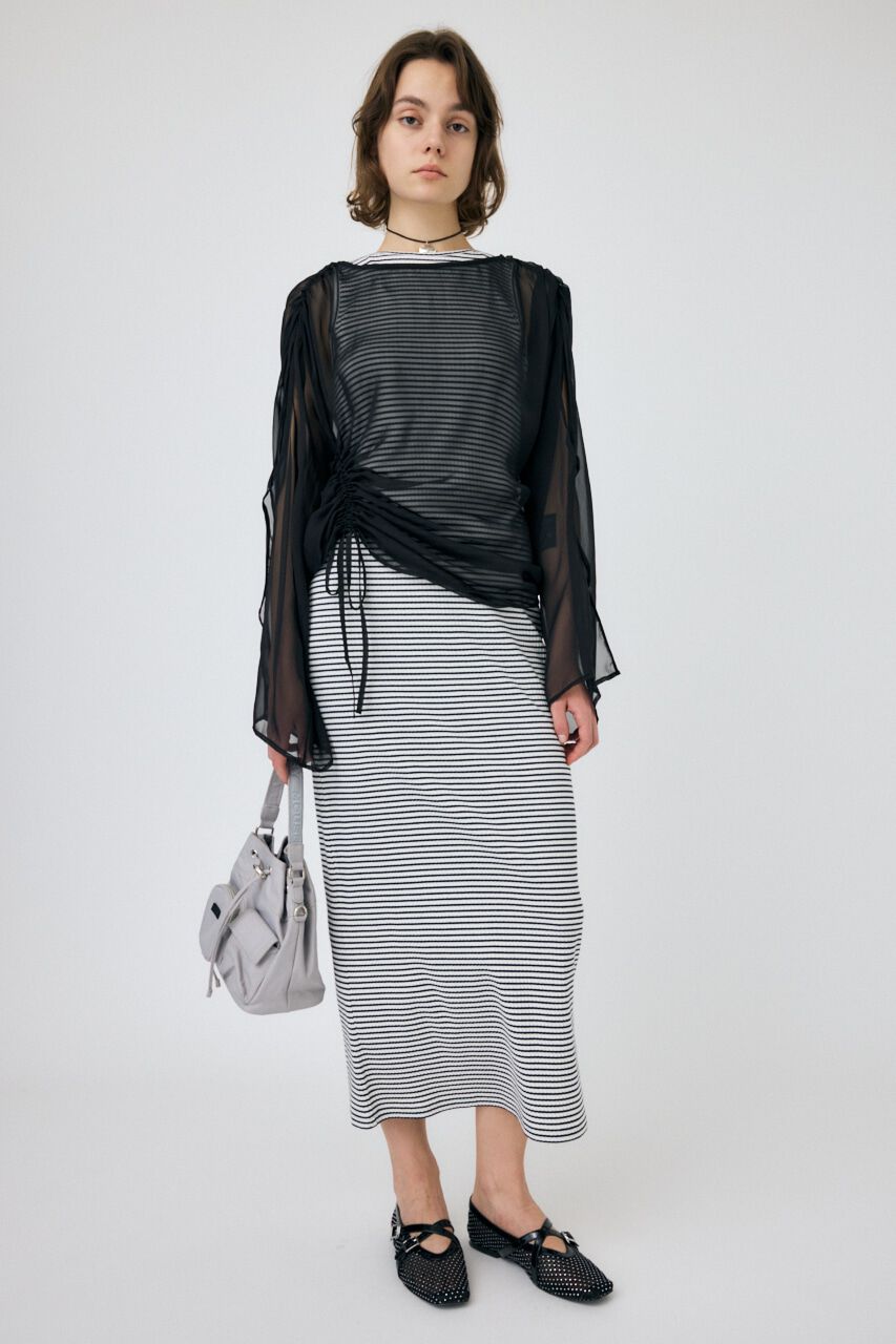 MOUSSY「CUP IN BORDER ドレス」|ワンピース|NVY