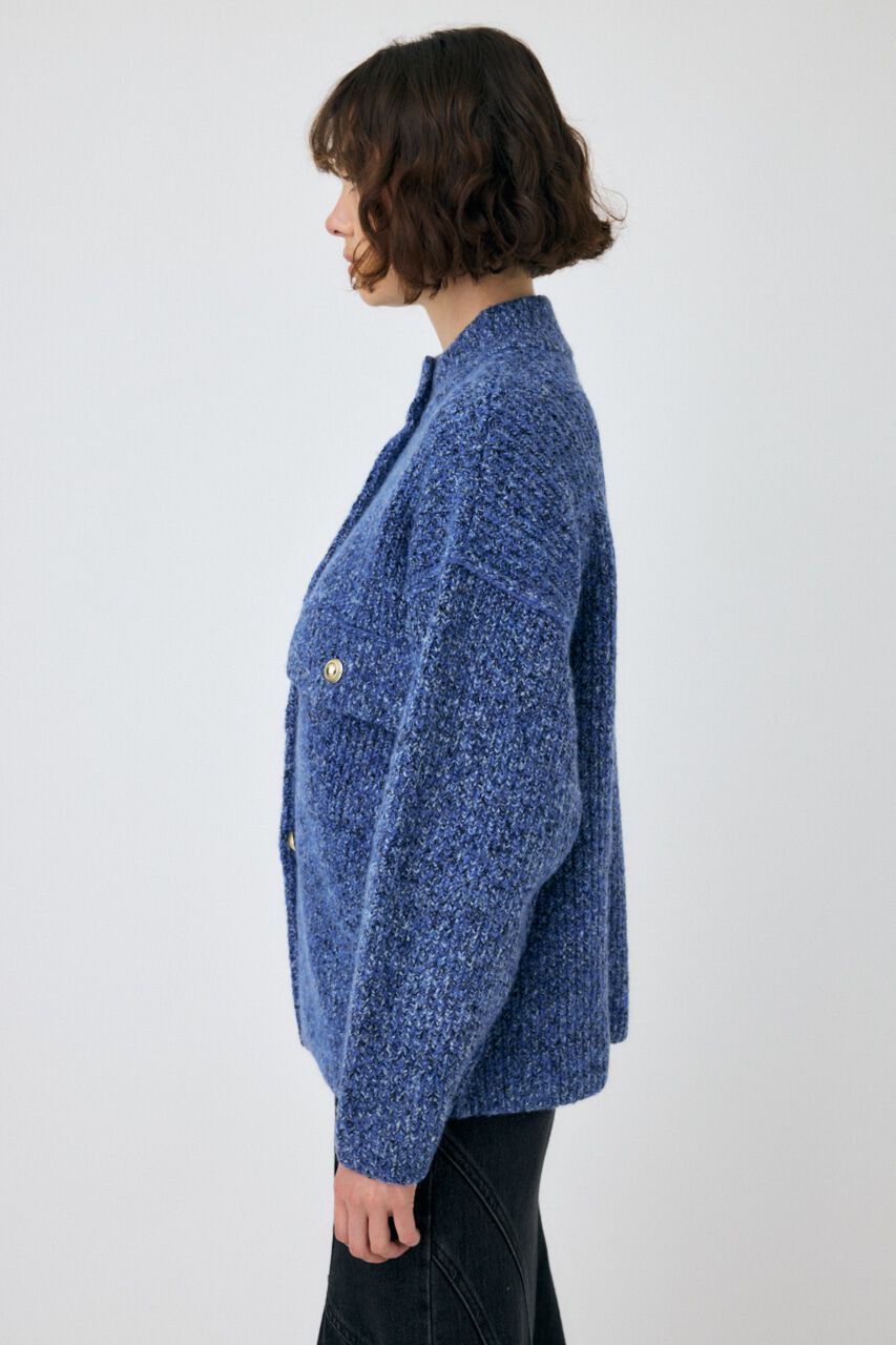 MOUSSY「MIX YARN OVER ニット カーディガン」|カーディガン|