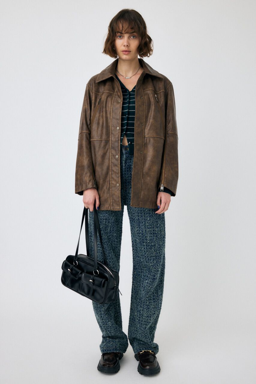 MOUSSY「AGED F/LEATHER MIDDLE ジャケット」|その他|