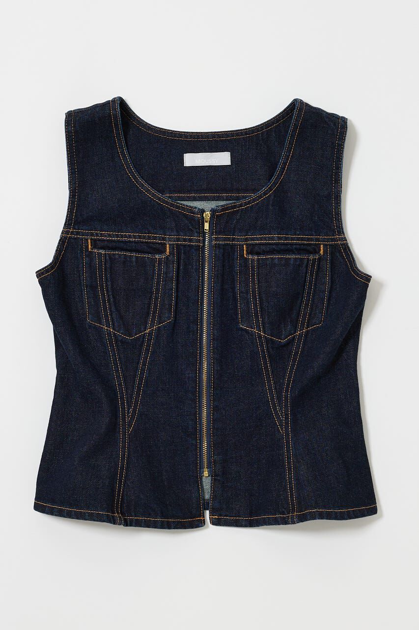 MOUSSY「WAIST FIT デニムベスト」|シャツ・ブラウス|