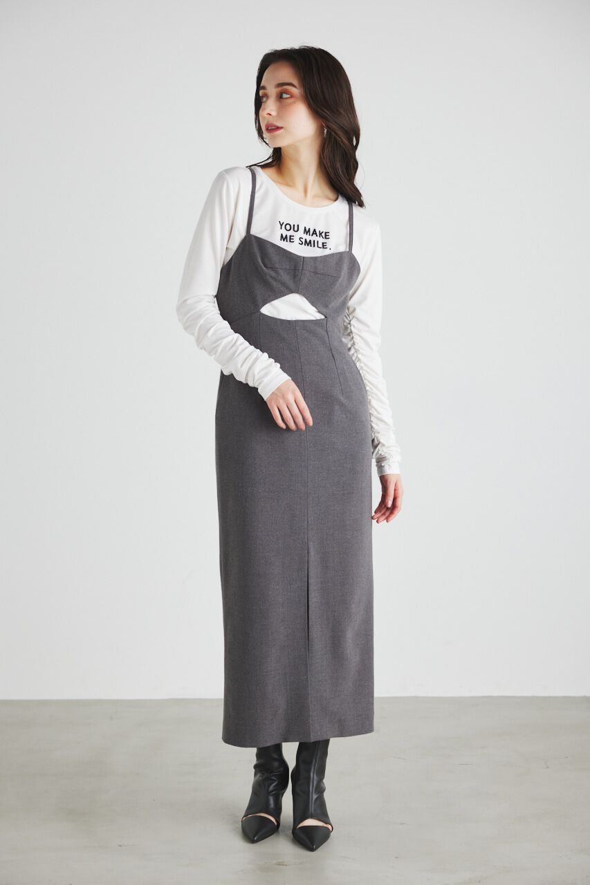 rienda「ギャザースリーブロゴロンT」|Tシャツ・カットソー|