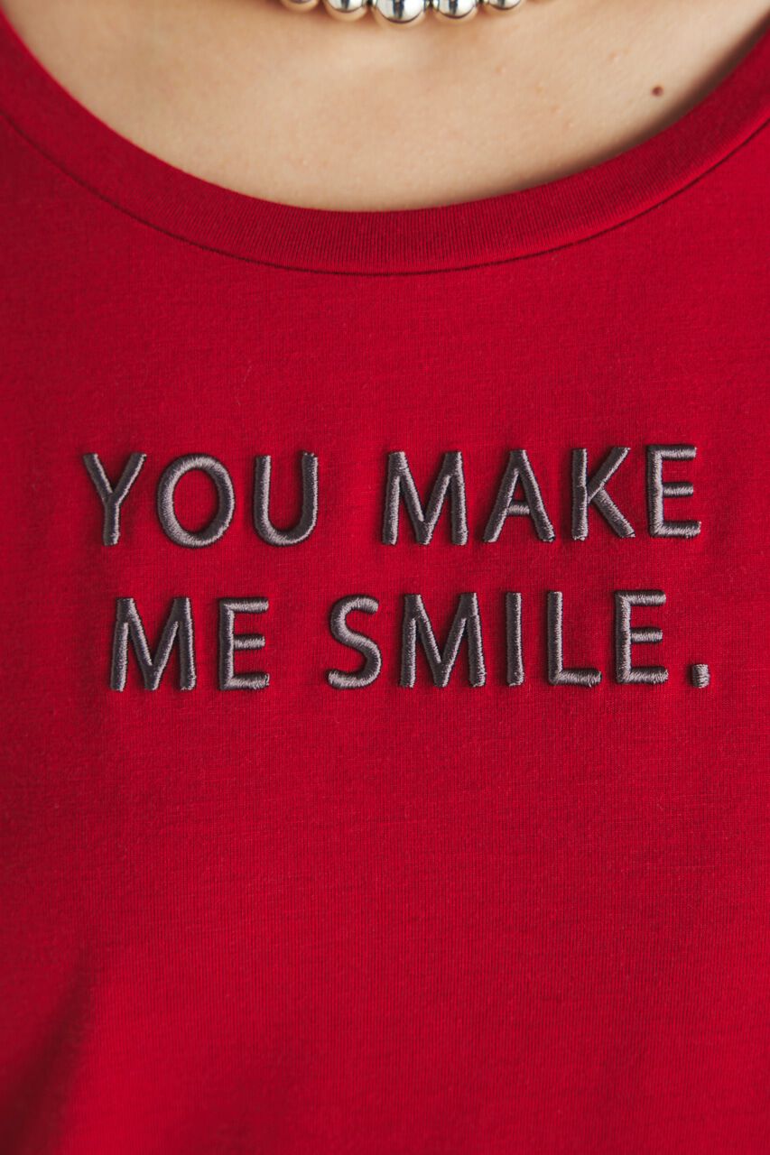 rienda「ギャザースリーブロゴロンT」|Tシャツ・カットソー|