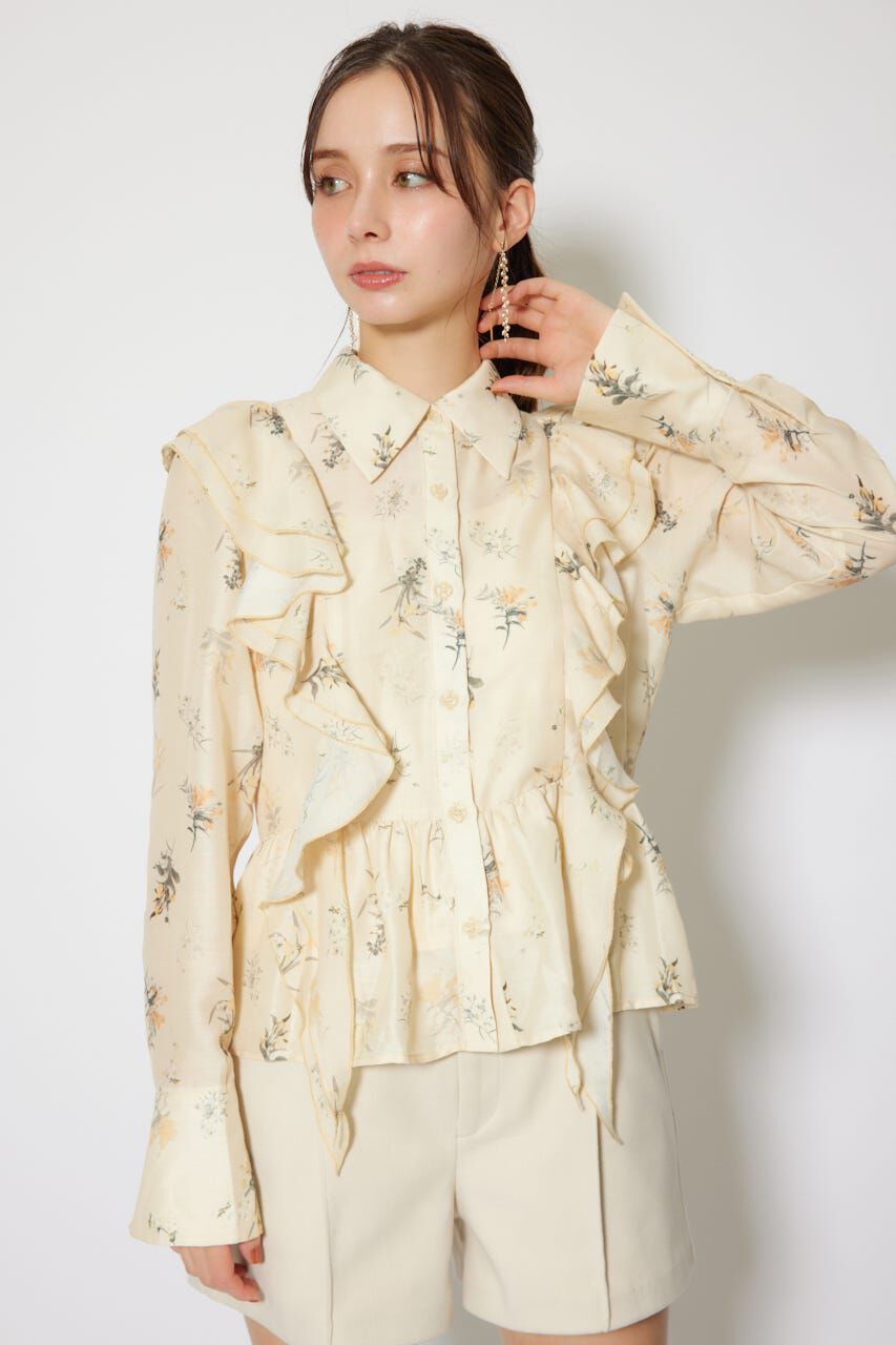 rienda「2WAYフリルフラワーブラウス」|シャツ・ブラウス|