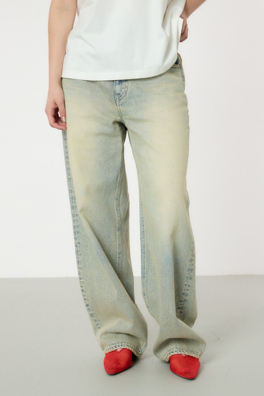 RODEO CROWNS「オールドウォッシュワイドルーズデニム」|デニム|L/BLU1