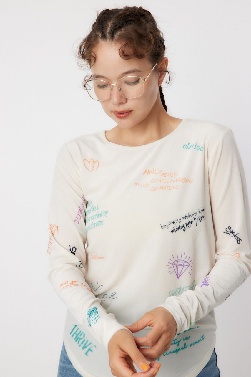 RODEO CROWNS「Brushedテキストシアートップス」|Tシャツ・カットソー|