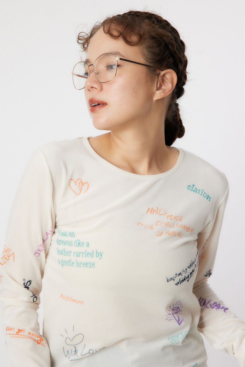 RODEO CROWNS「Brushedテキストシアートップス」|Tシャツ・カットソー|