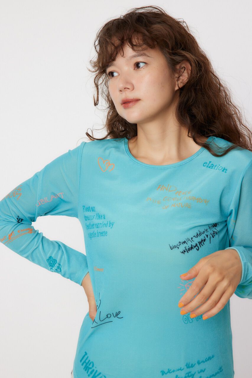 RODEO CROWNS「Brushedテキストシアートップス」|Tシャツ・カットソー|