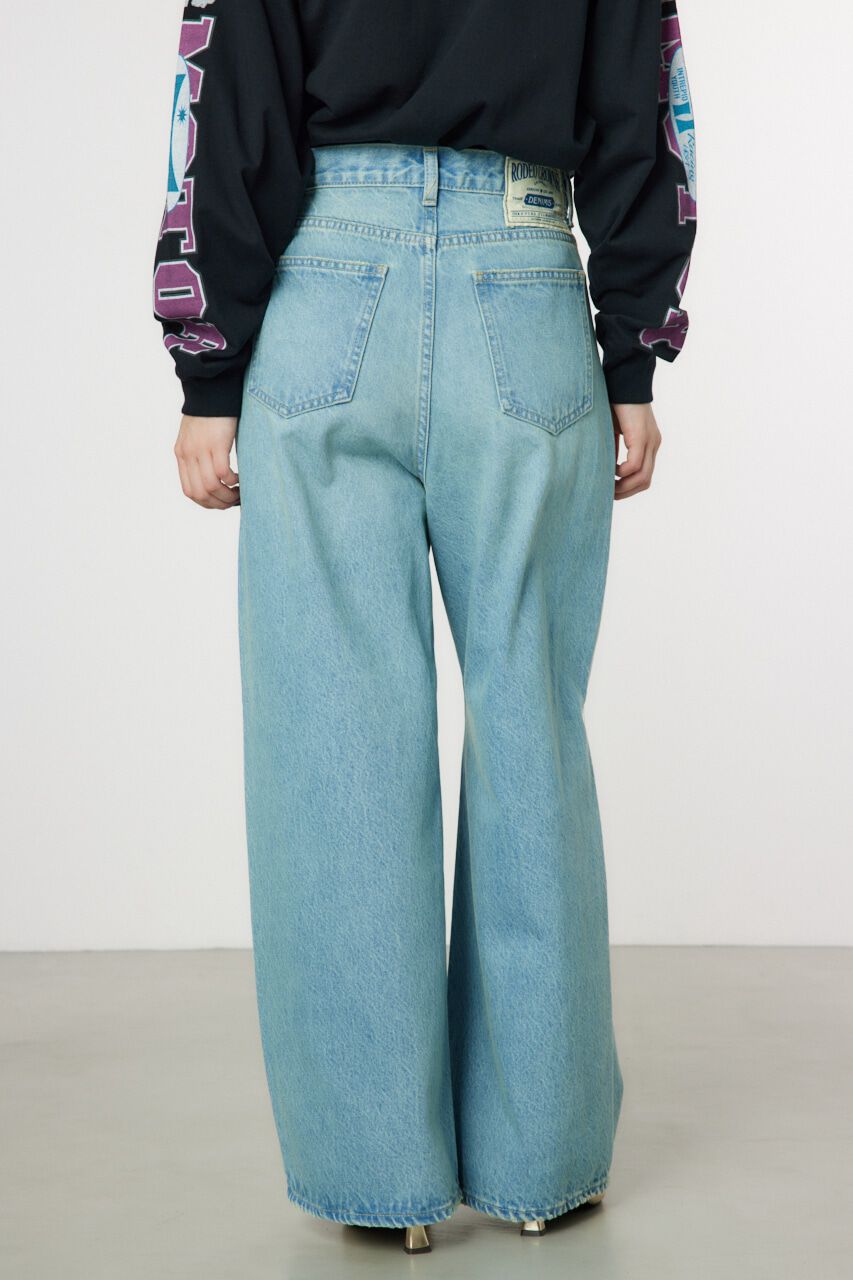 RODEO CROWNS「タックワイドクラッシュデニムパンツ」|デニム|