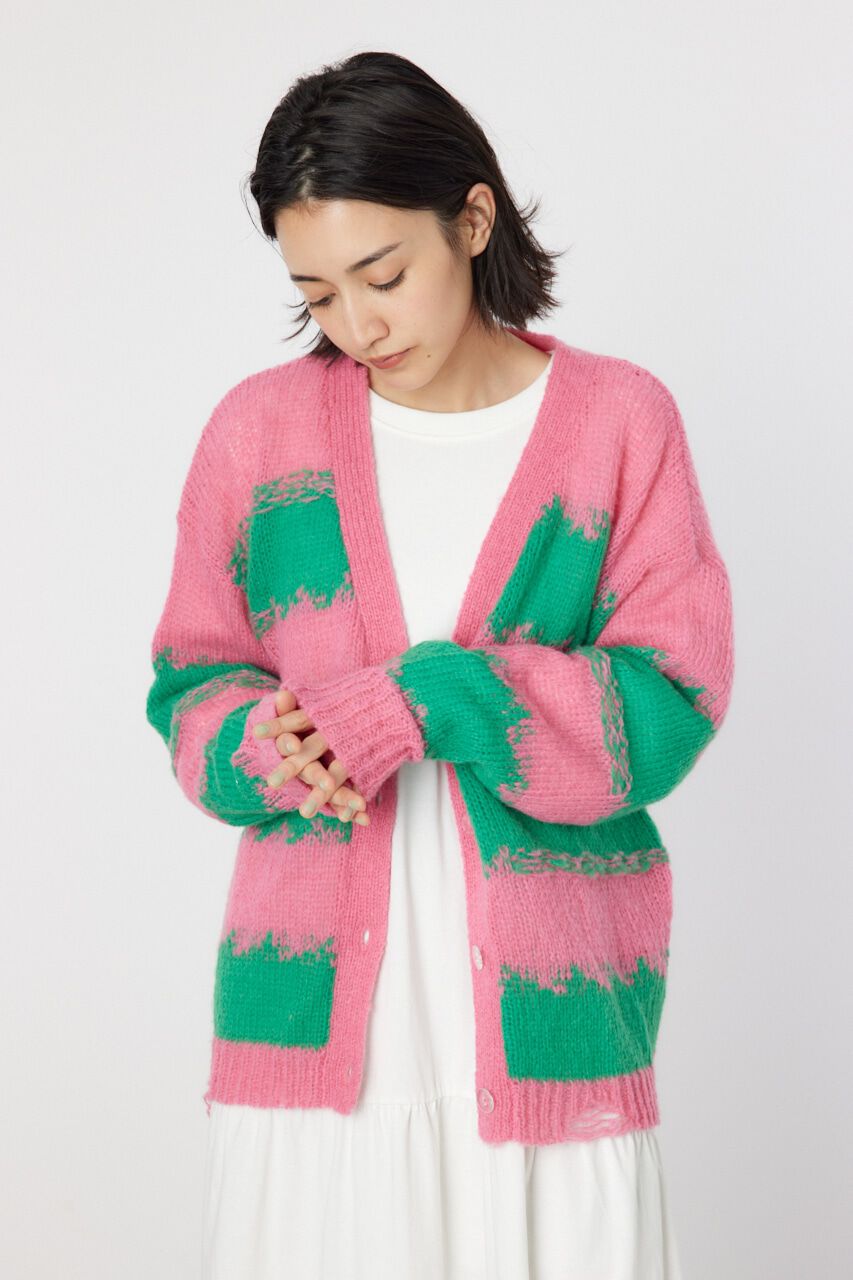 RODEO CROWNS「Grunge Border Knit カーディガン」|ニット・セーター|