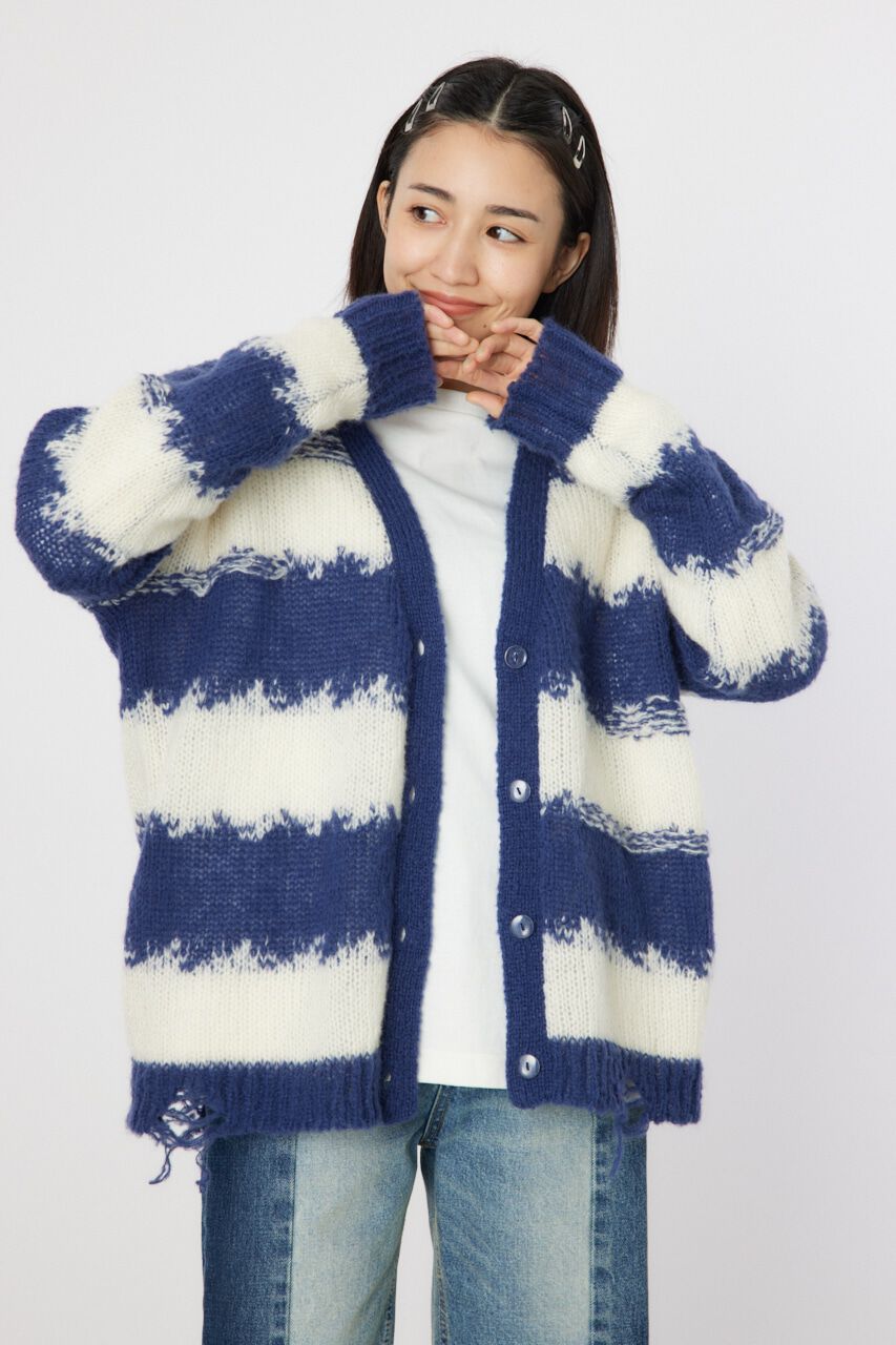 RODEO CROWNS「Grunge Border Knit カーディガン」|ニット・セーター|