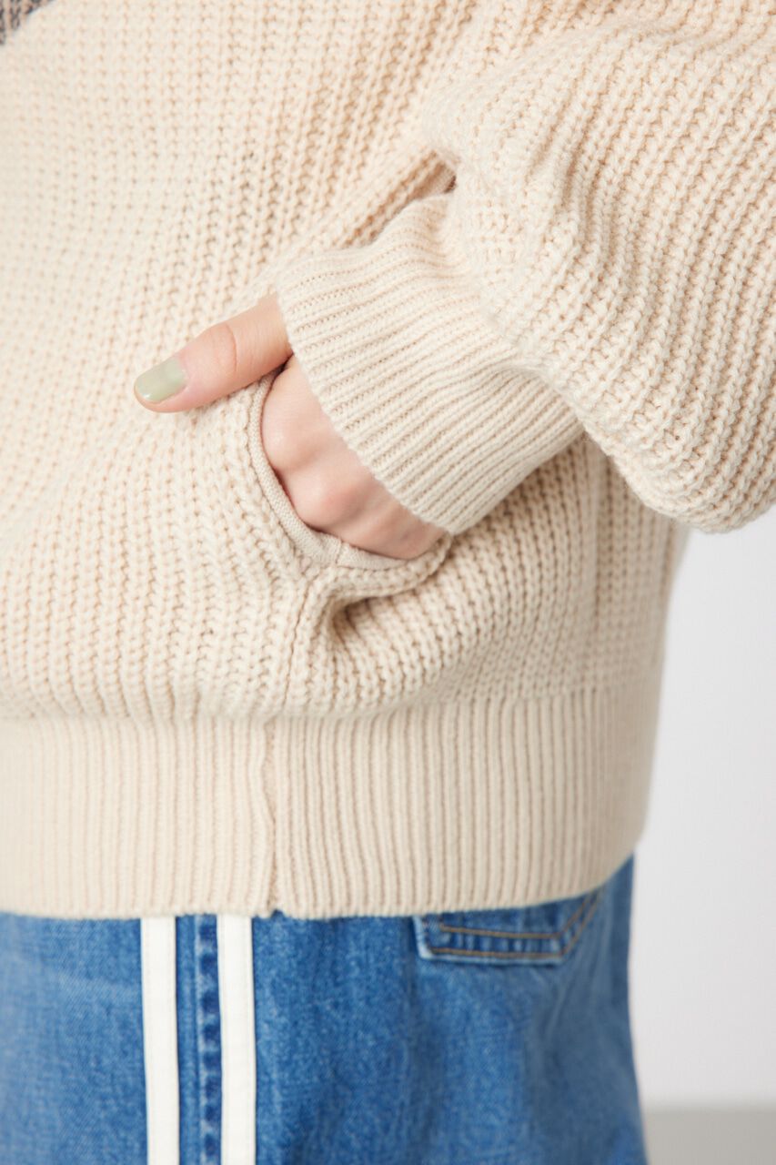 RODEO CROWNS「LOGO畦ニットジップフーディー」|パーカー|