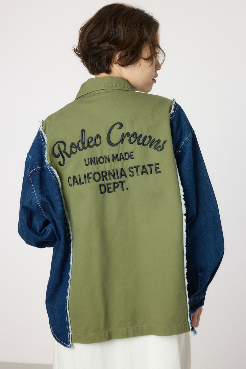 RODEO CROWNS「デニムドッキングミリタリールーズシャツ」|シャツ・ブラウス|