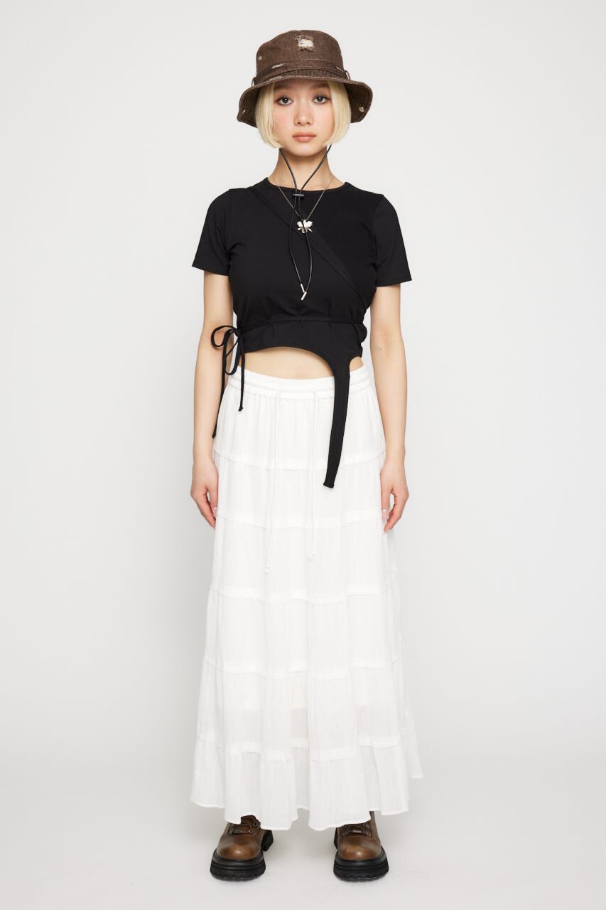 LAGUA GEM「RIB DOCKING WRAP トップス」|Tシャツ・カットソー|