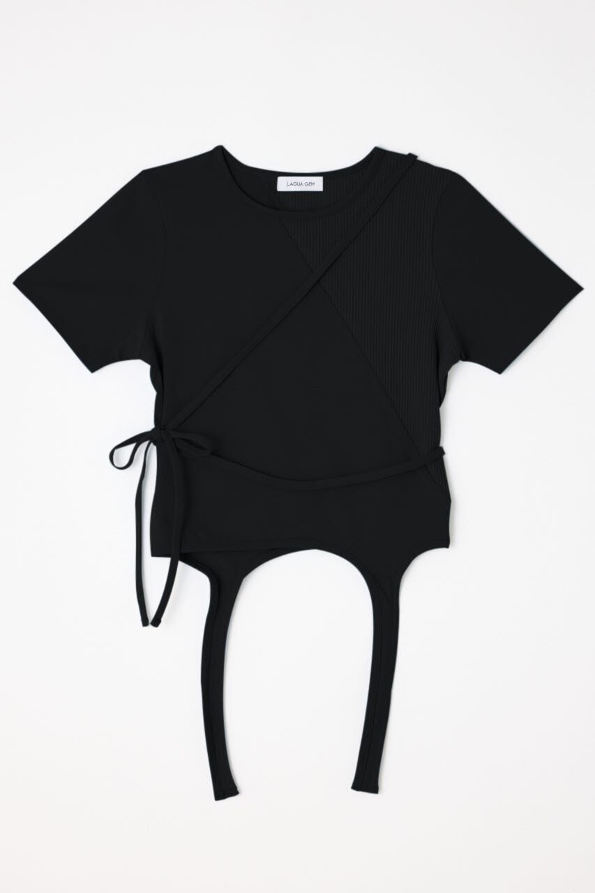 LAGUA GEM「RIB DOCKING WRAP トップス」|Tシャツ・カットソー|