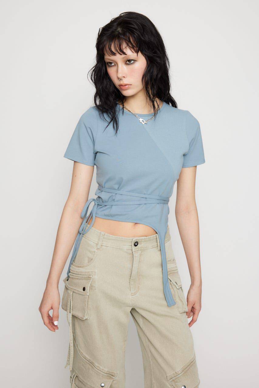 LAGUA GEM「RIB DOCKING WRAP トップス」|Tシャツ・カットソー|