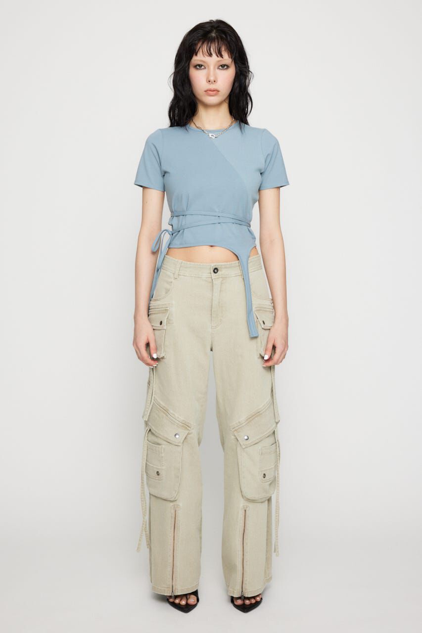 LAGUA GEM「RIB DOCKING WRAP トップス」|Tシャツ・カットソー|