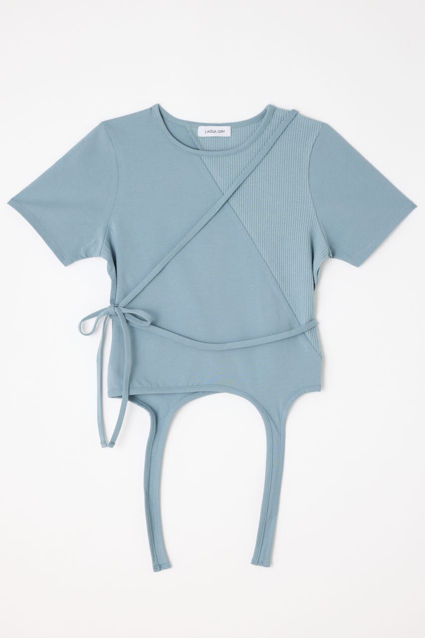LAGUA GEM「RIB DOCKING WRAP トップス」|Tシャツ・カットソー|