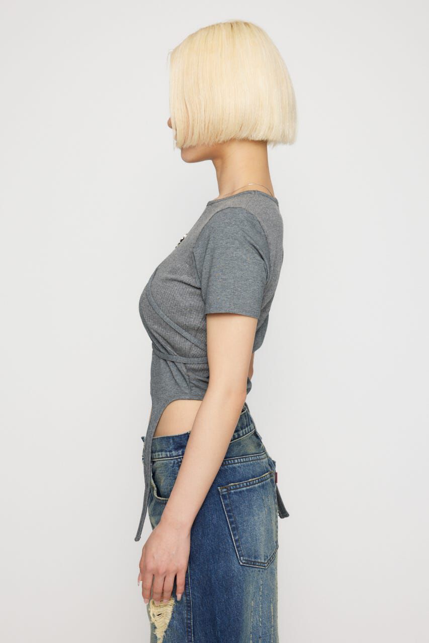 LAGUA GEM「RIB DOCKING WRAP トップス」|Tシャツ・カットソー|