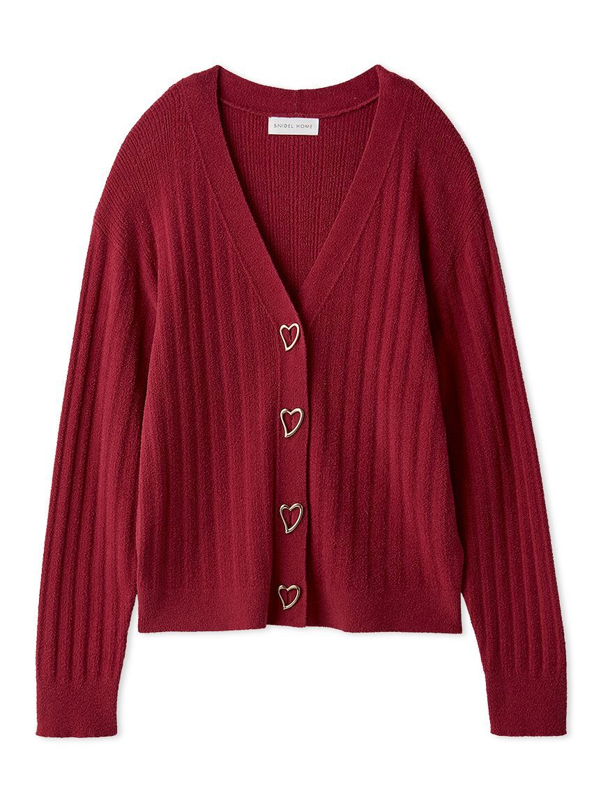 SNIDEL HOME「【Creamy】ハートボタンカーディガン」|ルームウェア|RED