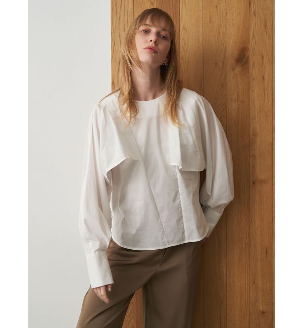 ELENDEEK「ASYME CAPE SL BL」|シャツ・ブラウス|オフホワイト
