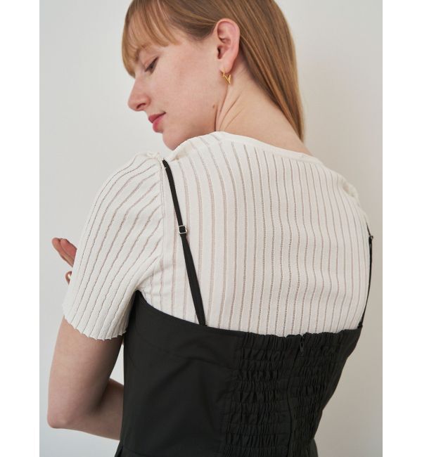 ELENDEEK「SEER STRIPE HALF SL KT」|ニット・セーター|オフホワイト