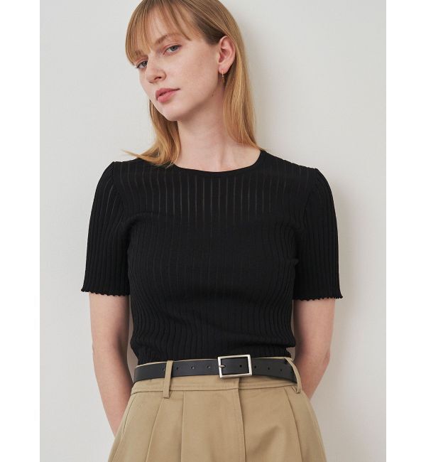 ELENDEEK「SEER STRIPE HALF SL KT」|ニット・セーター|ブラック