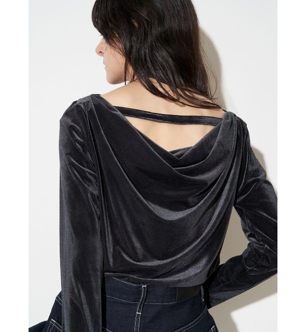 ELENDEEK「VELOUR DRAPE CS」|Tシャツ・カットソー|ネイビー