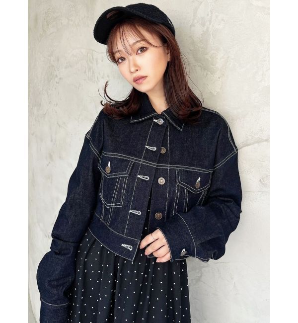RESEXXY「ステッチデザインショートジャケット」|デニムジャケット|