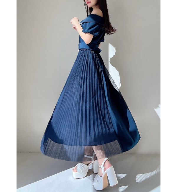 RESEXXY「オフショルプリーツワンピース」|ワンピース|