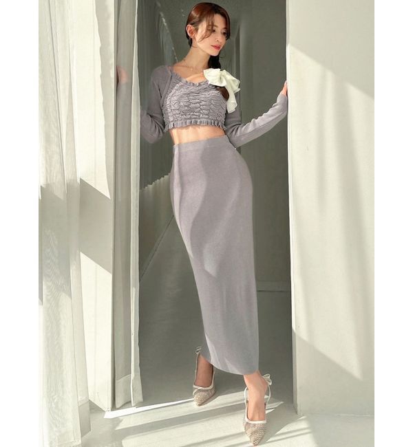 RESEXXY「シャーリングニットトップス【セットアップ着用可能】」|ニット・セーター|