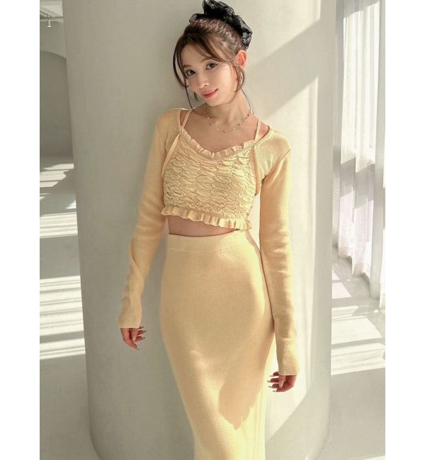 RESEXXY「シャーリングニットトップス【セットアップ着用可能】」|ニット・セーター|