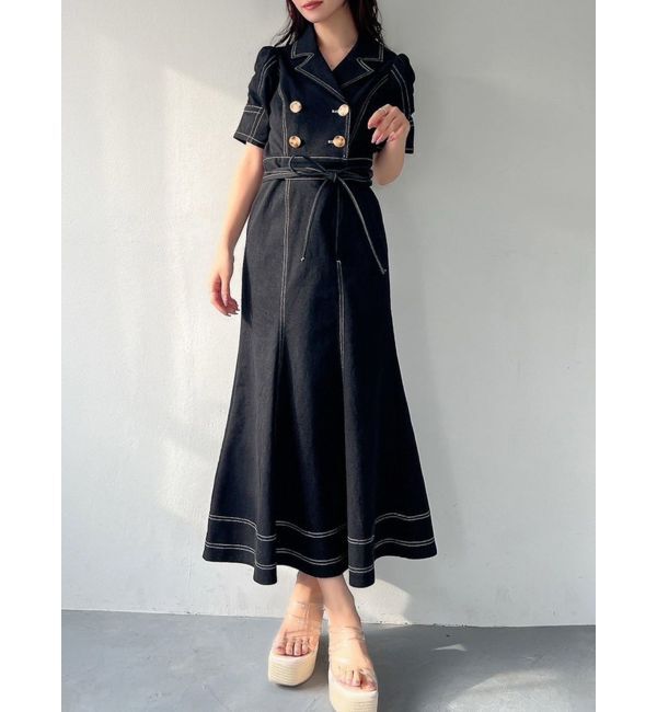 RESEXXY「ギャザーデザインマーメイドワンピース」|ワンピース|ブラック