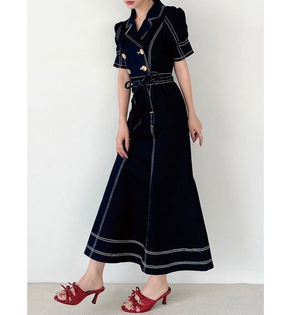 RESEXXY「ギャザーデザインマーメイドワンピース」|ワンピース|インディゴ