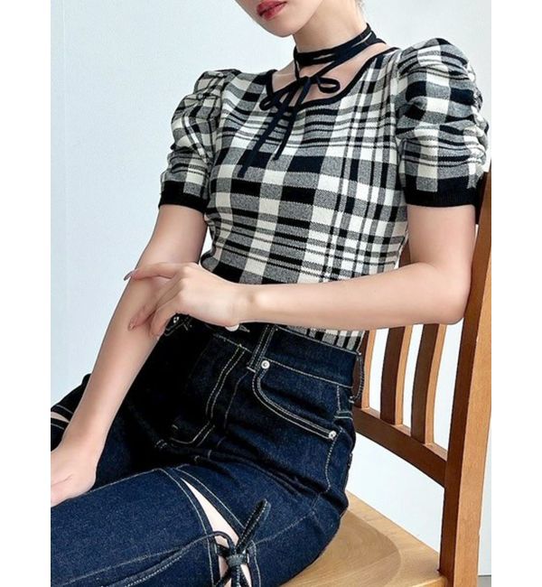 RESEXXY「チョーカーデザインニットトップス」|ニット・セーター|ミックス