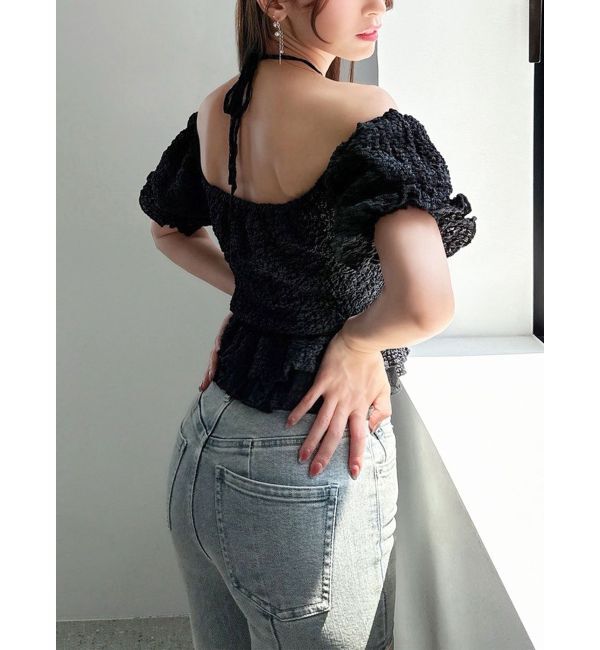 RESEXXY「レースドッキングフリルブラウス」|シャツ・ブラウス|ブラック