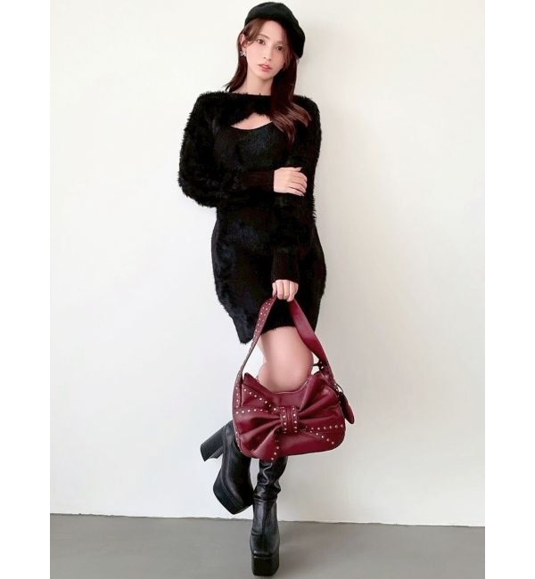 RESEXXY「フェザーニットレイヤードワンピース」|ワンピース|