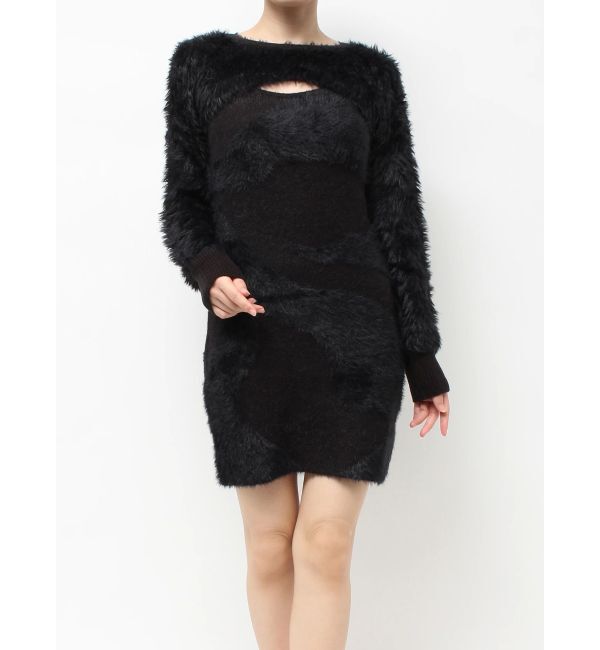 RESEXXY「フェザーニットレイヤードワンピース」|ワンピース|