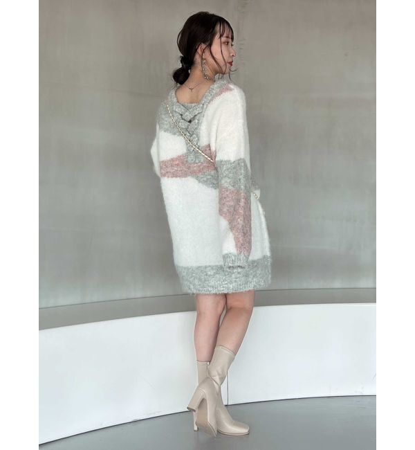 dazzlin「カラーブロッキングミニニットワンピース」|ワンピース|