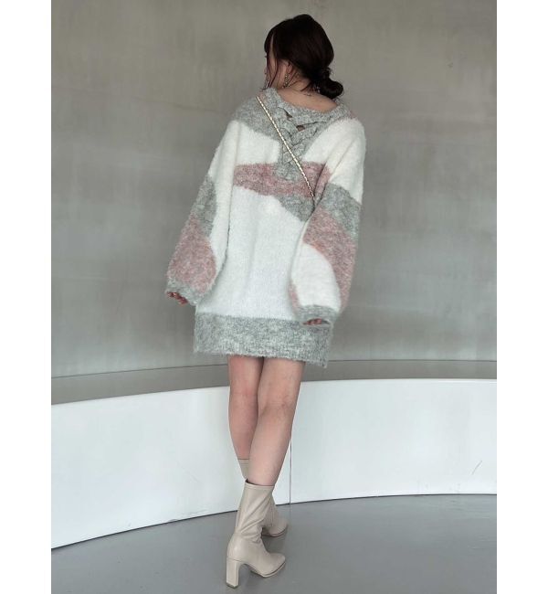 dazzlin「カラーブロッキングミニニットワンピース」|ワンピース|