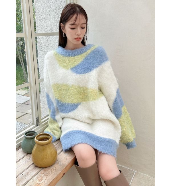 dazzlin「カラーブロッキングミニニットワンピース」|ワンピース|