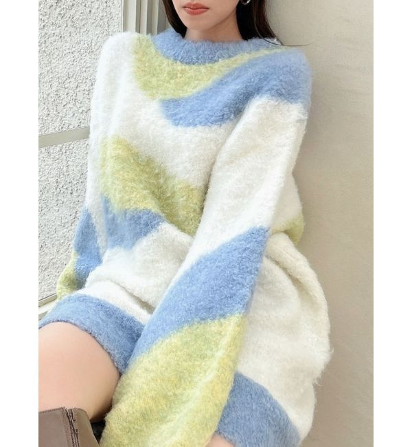 dazzlin「カラーブロッキングミニニットワンピース」|ワンピース|