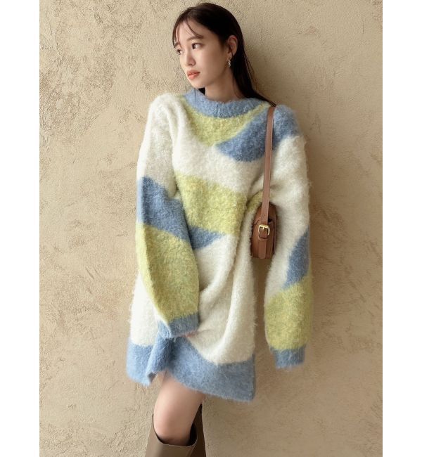 dazzlin「カラーブロッキングミニニットワンピース」|ワンピース|