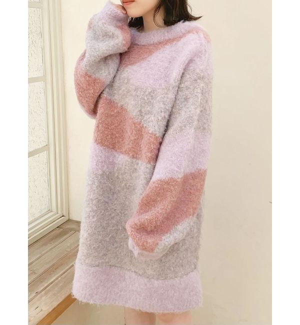 dazzlin「カラーブロッキングミニニットワンピース」|ワンピース|