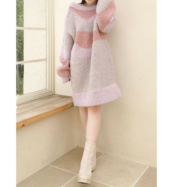 dazzlin「カラーブロッキングミニニットワンピース」|ワンピース|