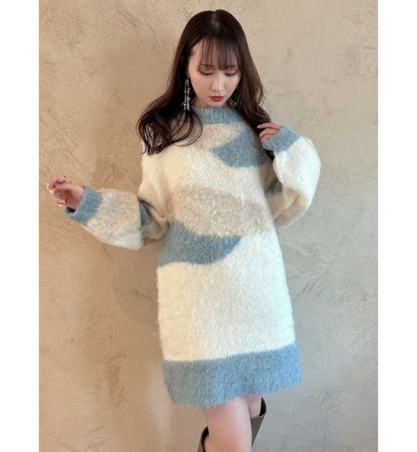 dazzlin「カラーブロッキングミニニットワンピース」|ワンピース|